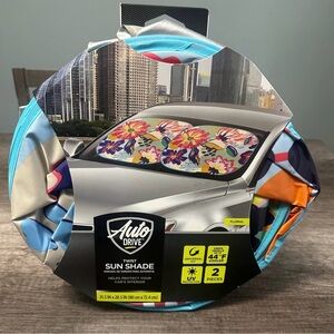 New Auto Drive 2 Piece Universal Windshield
Floral Sun Shade, 31.5x28.5